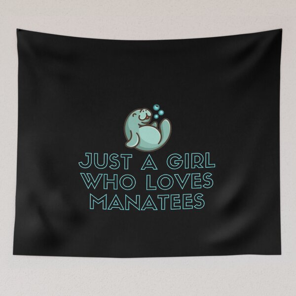 Item preview, JUST A GIRL WHO LOVES MANATEES FUNNY LOVE CUTE LOVELY PINK BLEU SUMMER designed and sold by Petartist.
