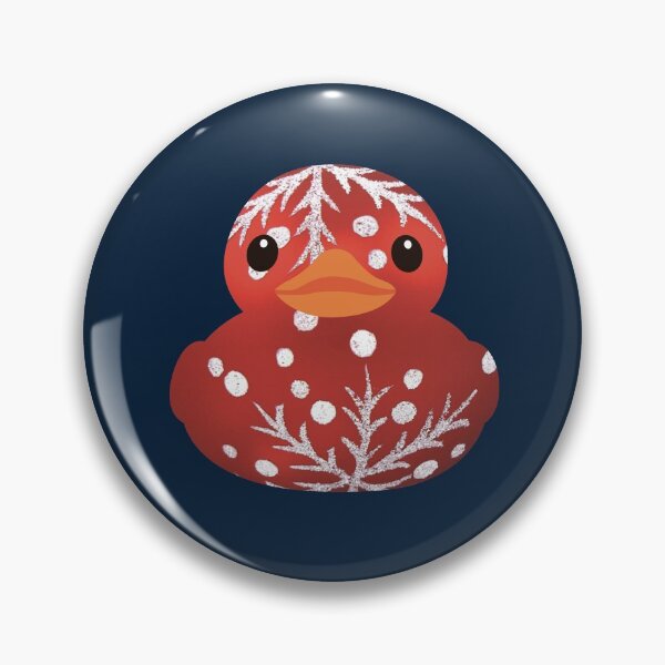 Item preview, Christmas Bauble Rubber Duck - Snowflake Red designed and sold by GlitterState.