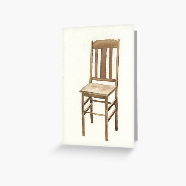 Plain Wood Chair Watercolor Greeting Card