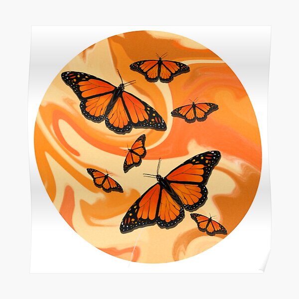 Groovy Monarch Butterflies Poster