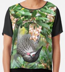 Red Wattle Bird Chiffon Top
