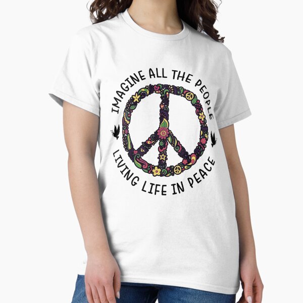 Item preview, Imagine All The People Living Life In Peace by John Lennon - Black designed and sold by CataRedBubble.