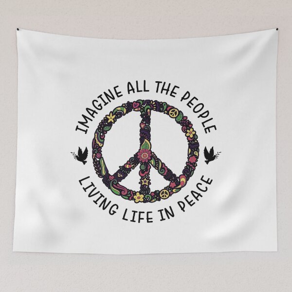 Item preview, Imagine All The People Living Life In Peace by John Lennon - Black designed and sold by CataRedBubble.
