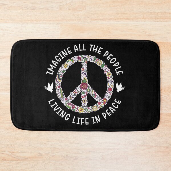 Item preview, Imagine All The People Living Life In Peace Motivation Quotes by John Lennon - White designed and sold by CataRedBubble.