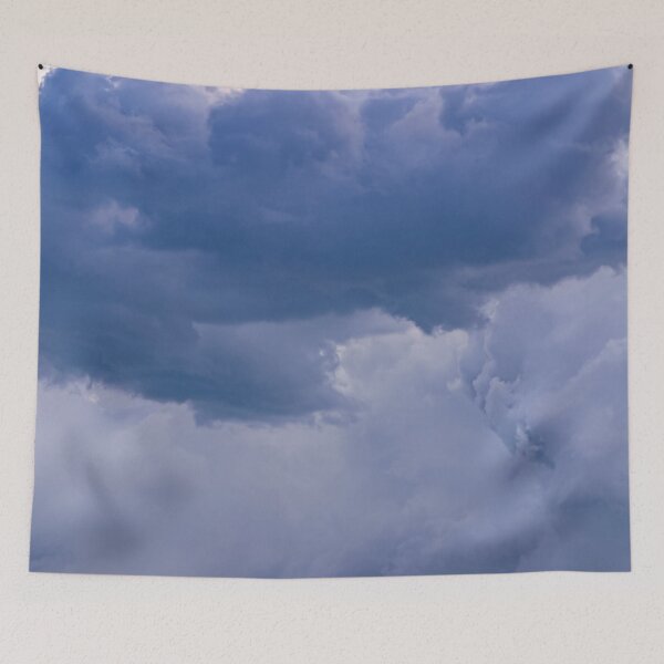 Item preview, Deep dark blue grey menacing stormy clouds designed and sold by James-Cole.