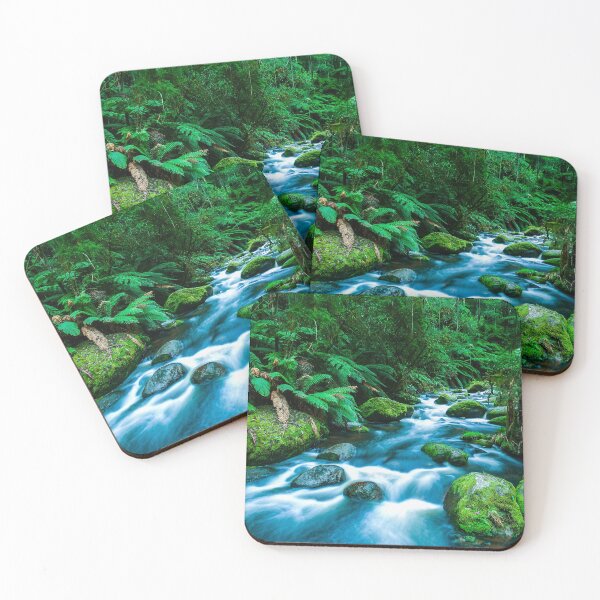 Item preview, Mountain river cascading through the lush green rainforest designed and sold by James-Cole.