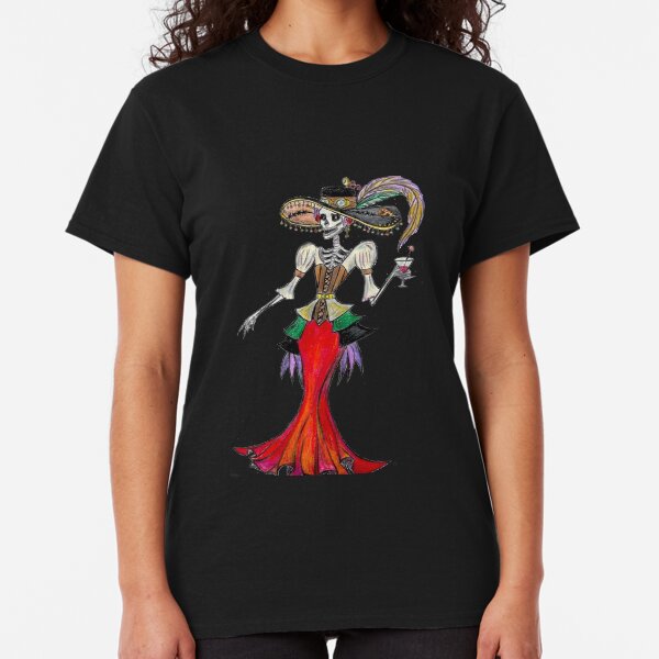 Steampunk Catrina Camiseta clásica