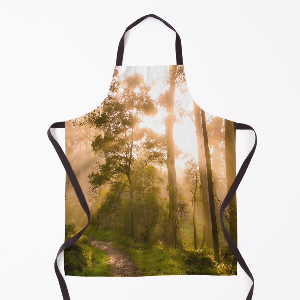 Item preview, Godrays from the golden sunrise shine through the misty forest trees designed and sold by James-Cole.