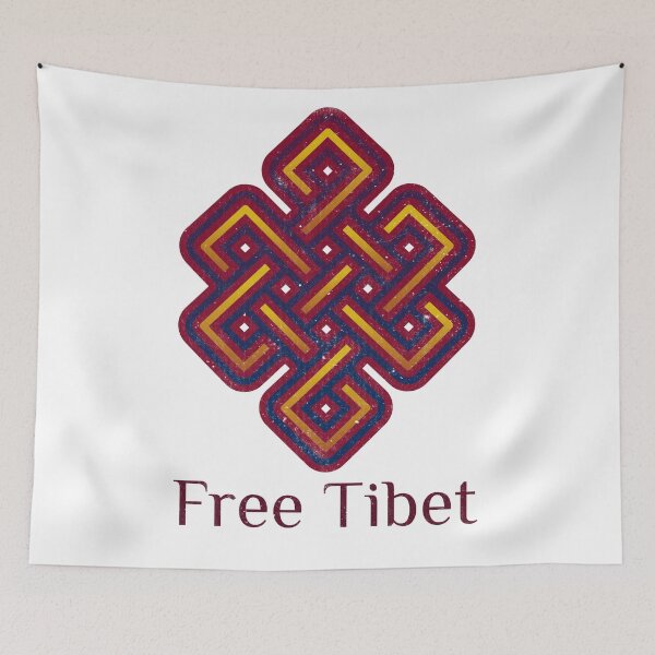 Item preview, Free Tibet. Tibetan Buddhist Endless Knot designed and sold by Rebel-Design.