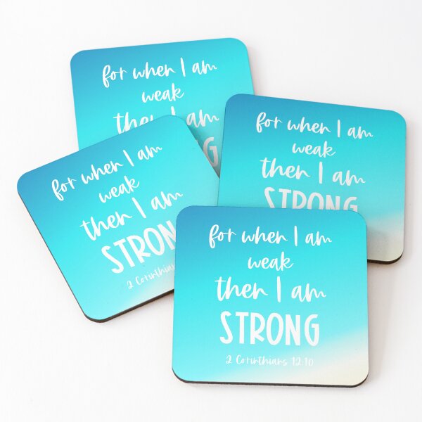Item preview, Christian Bible Verse: When I am weak, then I am strong (white text) designed and sold by Ofeefee.