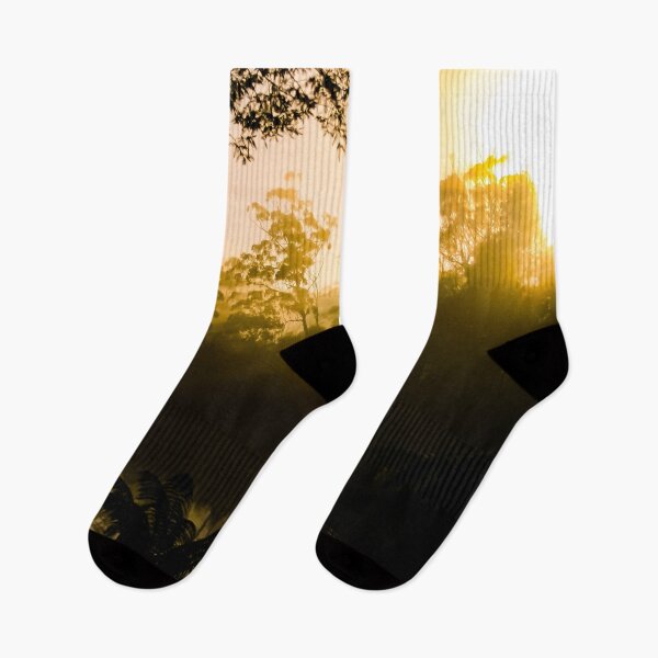 Item preview, Golden Sun rising over the forest of a misty lake designed and sold by James-Cole.