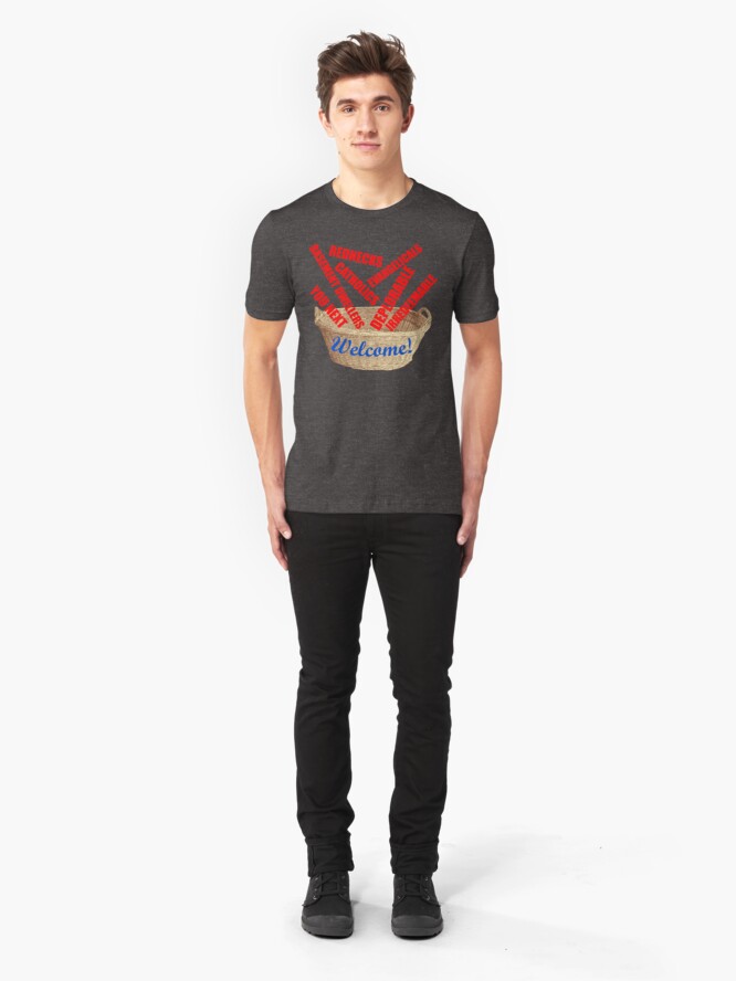 Alternate view of Welcome Basket Of Deplorables Catholics Rednecks Slim Fit T-Shirt
