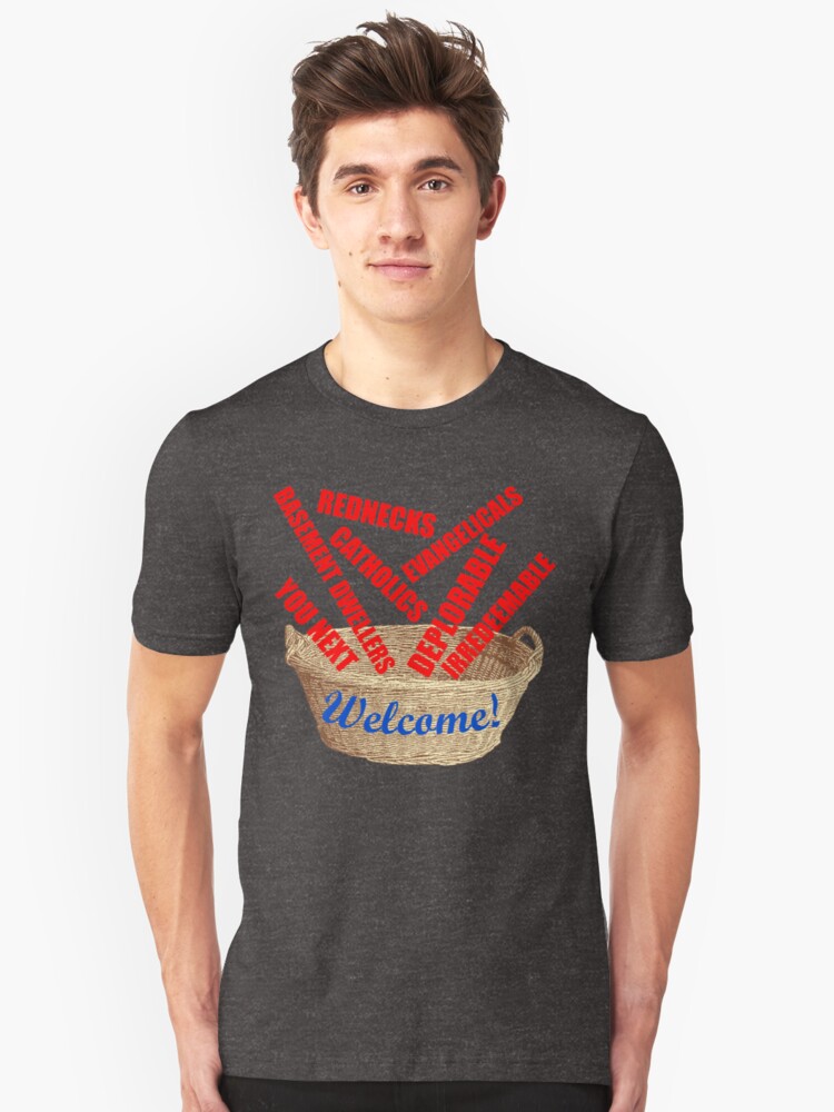 Alternate view of Welcome Basket Of Deplorables Catholics Rednecks Slim Fit T-Shirt