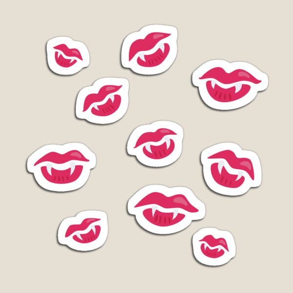Vampire Lips With Fangs Pattern Magnet