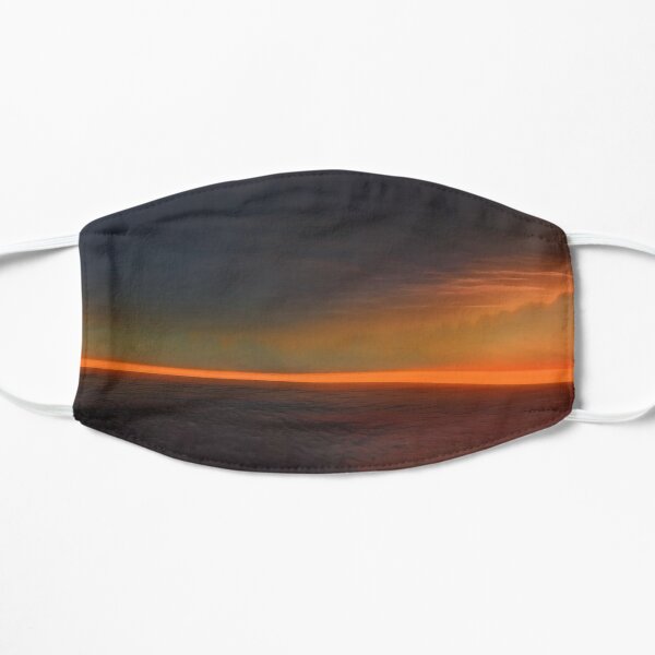 Dark Sunset over alien sea Flat Mask