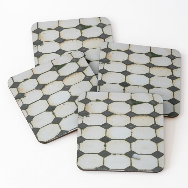 Item preview, Old decaying black and white mosaic tiled floor 02 designed and sold by James-Cole.