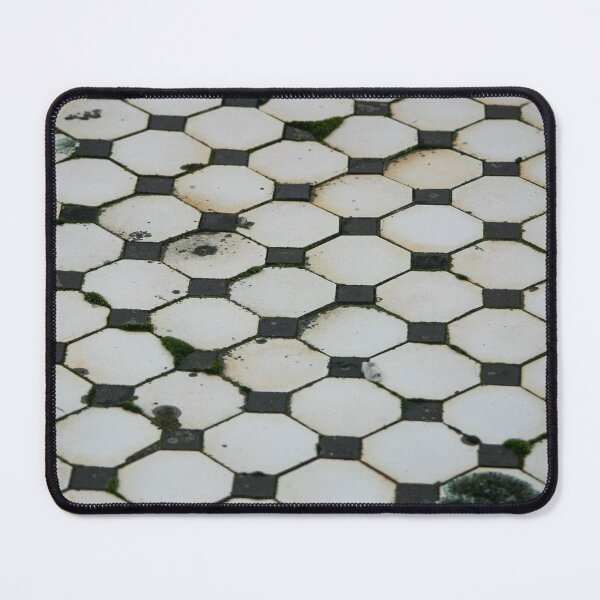 Item preview, Old decaying black and white mosaic tiled floor 01 designed and sold by James-Cole.