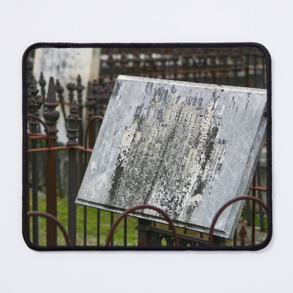 Item preview, Decaying grungy headstone plaque in old rundown cemetery designed and sold by James-Cole.