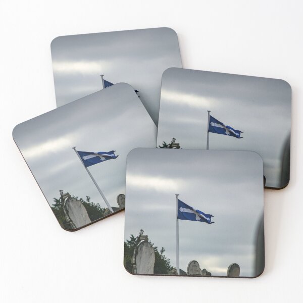 Item preview, Eureka flag flying in the wind on a gloomy overcast day in the old Ballarat cemetery designed and sold by James-Cole.