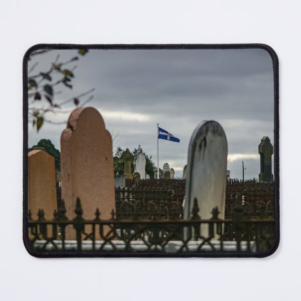 Item preview, Eureka flag flying between headstones in the Ballarat old cemetery designed and sold by James-Cole.