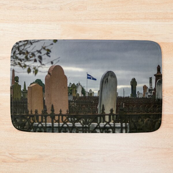 Item preview, Eureka flag flying between headstones in the Ballarat old cemetery designed and sold by James-Cole.