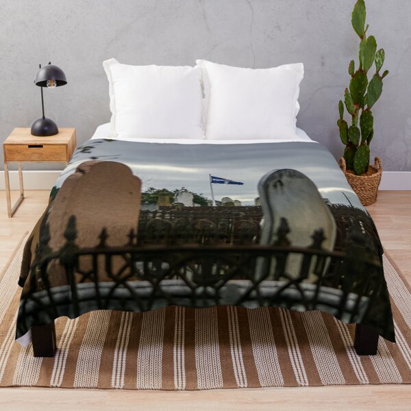 Item preview, Eureka flag flying between headstones in the Ballarat old cemetery designed and sold by James-Cole.