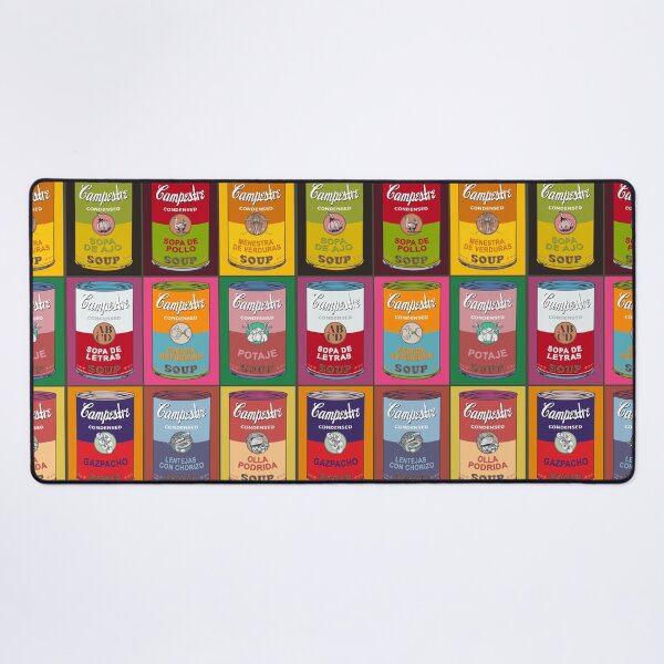 Spanish Andy Warhol soups - Sopas Campestre (with colors) Desk Mat