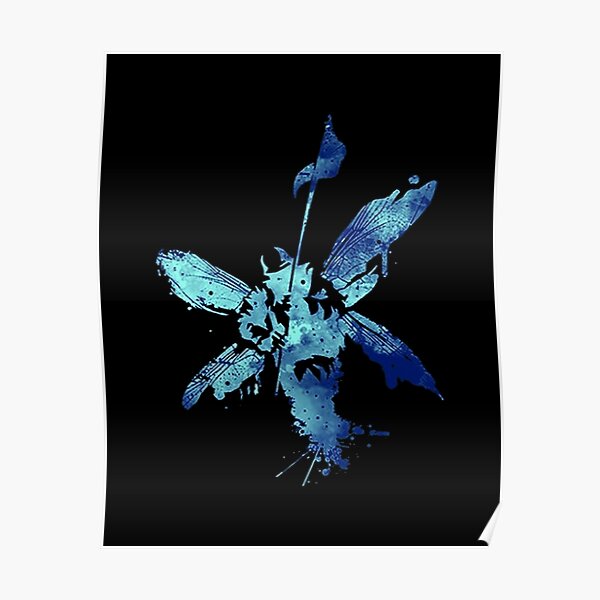 Fliegendes Blau Poster