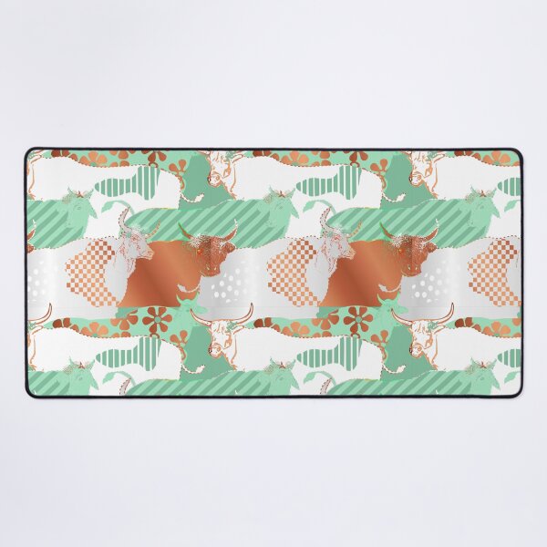 Item preview, 70's pattern Cow Stampede in Green and copper designed and sold by Eejee-SK.