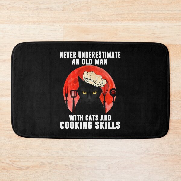 Item preview, Cat-and-Chef---Never-Underestimate-an-Old-Man-with-Cats-and-Cooking-Skills designed and sold by JerrySchwartz.