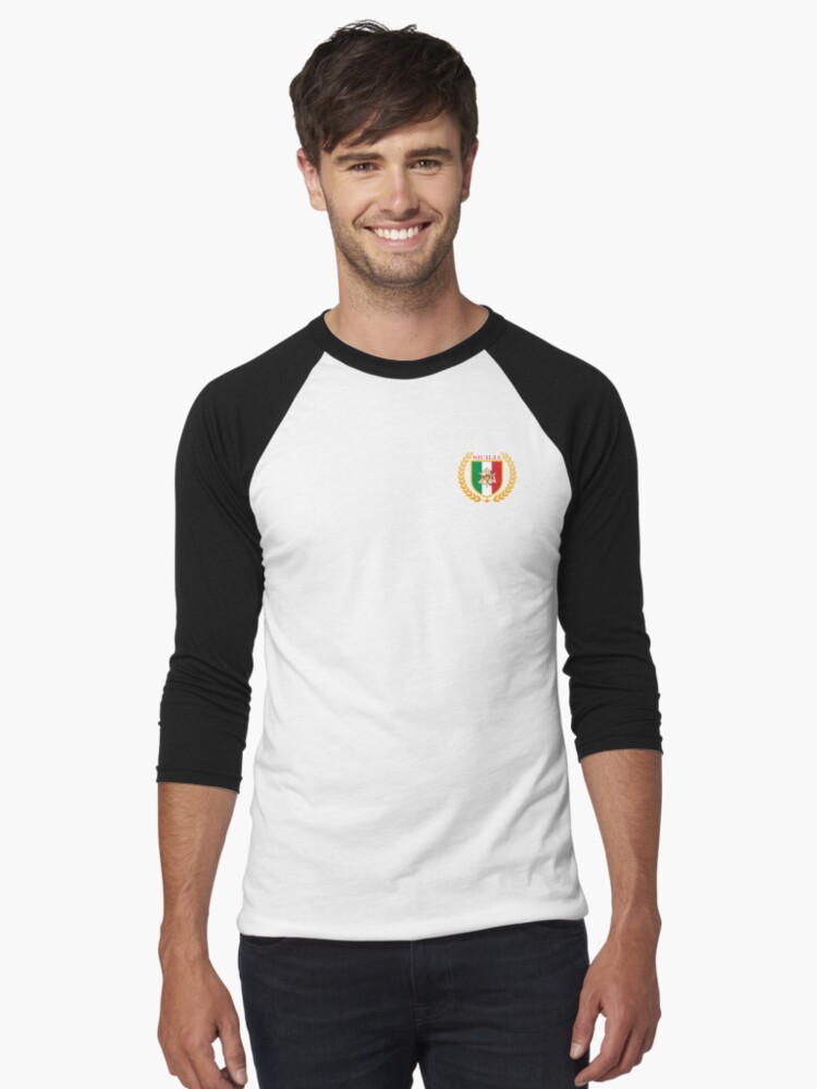 Thumbnail 1 of 3, Baseball ¾ Sleeve T-Shirt, Sicilia Italy designed and sold by ItaliaStore.