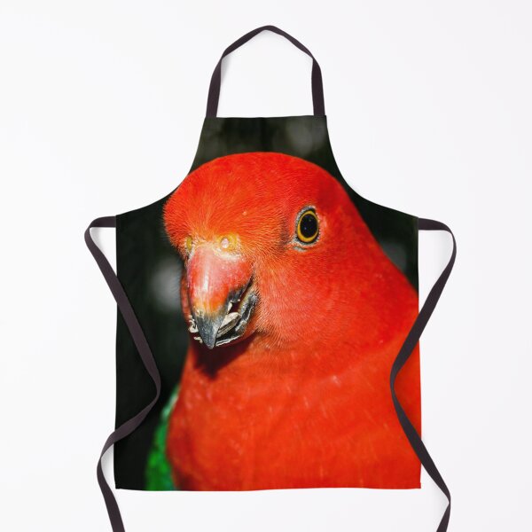 Item preview, A brightly coloured red and grey King Parrot bird eating seeds designed and sold by James-Cole.