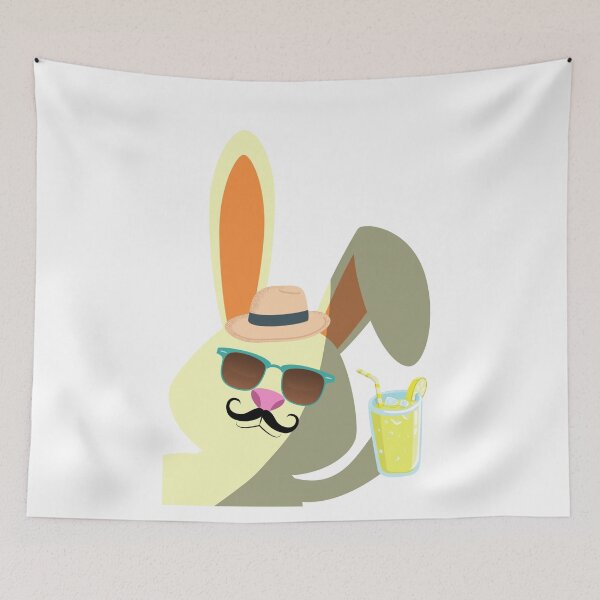 Item preview, mustache bunny designed and sold by lacwilshop.