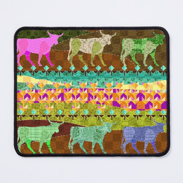 Item preview, Patchwork Oxen - Cow in a field  - Alternative Funky color 2 designed and sold by Eejee-SK.