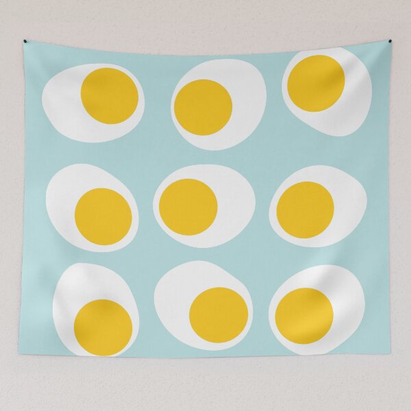 Item preview, egg yolk on blue designed and sold by KucingLucu.