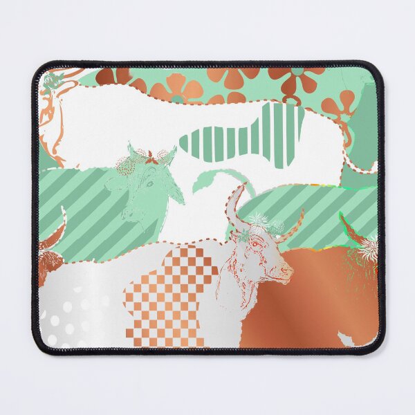 Item preview, 70's pattern Cow Stampede in Green and copper designed and sold by Eejee-SK.