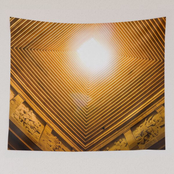 Item preview, The geometric square patterns looking up from inside The Melbourne shrine of remembrance designed and sold by James-Cole.