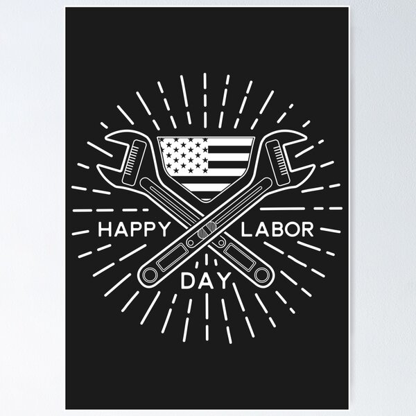 Item preview, Monoline Happy Labor Day Holiday Minimalist designed and sold by AweSoMe Shirts.