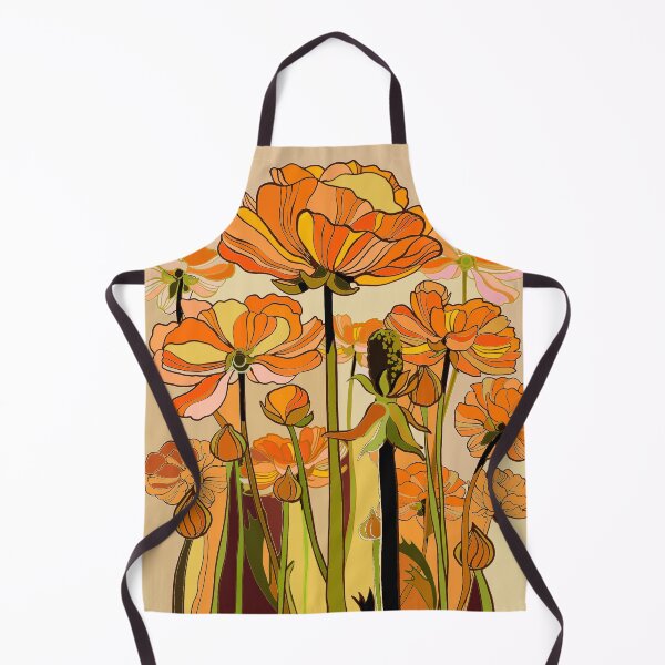 Item preview, 70s retro California Poppies - vintage, boho, orange, vintage designed and sold by chrissyink.
