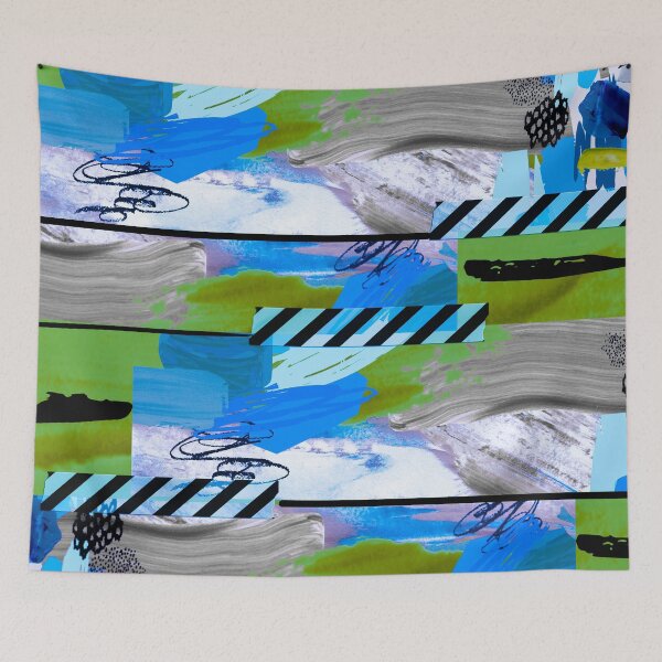 Item preview, Acrylic Stripped Taped Collage Patterned designed and sold by Designs By YL.