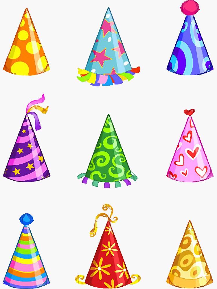 "Party Hats " Sticker for Sale by zhonistratt Redbubble