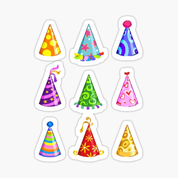 "Party Hats " Sticker for Sale by zhonistratt Redbubble