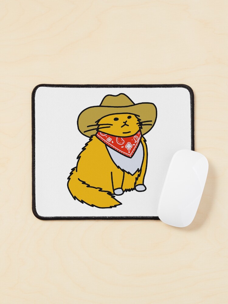 Imagen 1 de 5, Alfombrilla de ratón con la obra Gato vaquero maullando, diseñada y vendida por mrek068.
