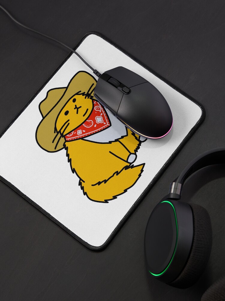 Imagen 4 de 5, Alfombrilla de ratón con la obra Gato vaquero maullando, diseñada y vendida por mrek068.
