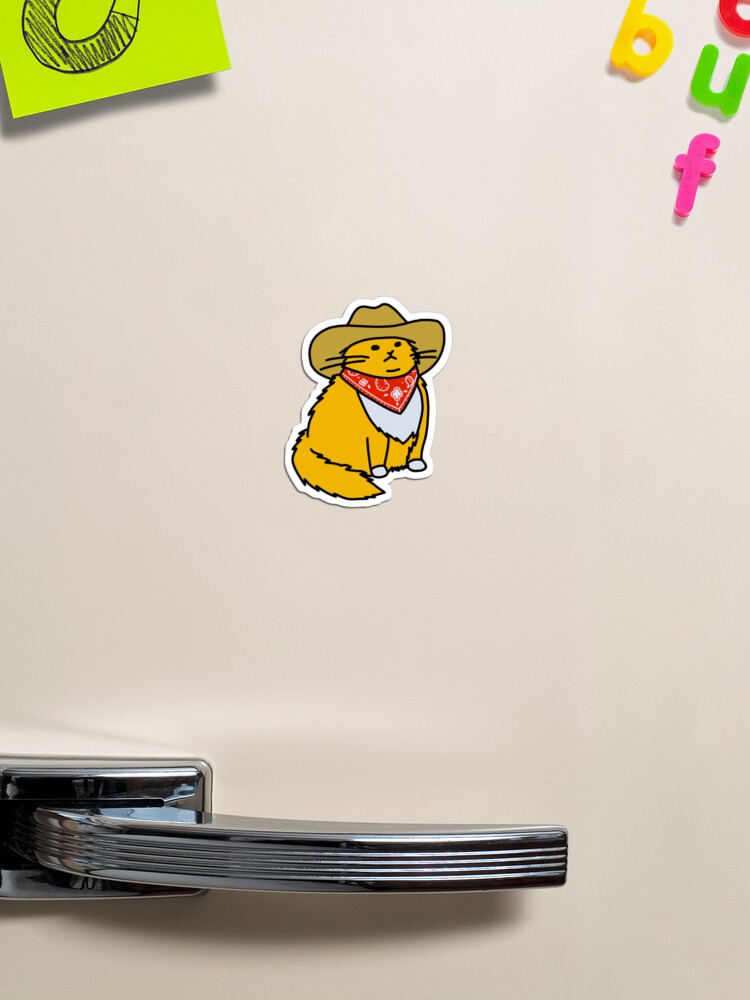 Thumbnail 1 of 3, Magnet, Meowdy Cowboy Cat designed and sold by mrek068.