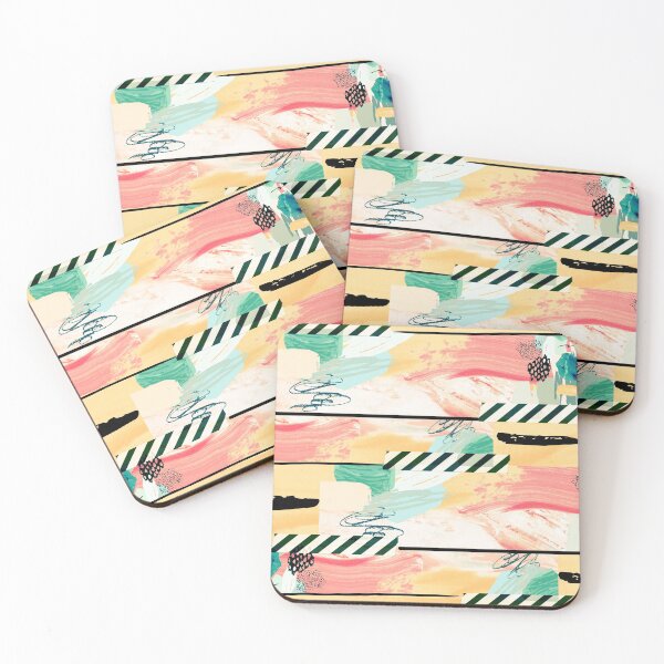 Item preview, Acrylic Stripped Taped Collage Patterned designed and sold by Designs By YL.