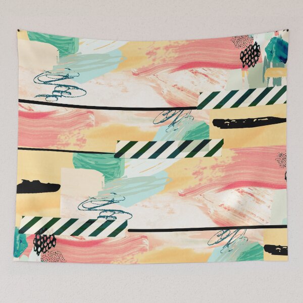 Item preview, Acrylic Stripped Taped Collage Patterned designed and sold by Designs By YL.