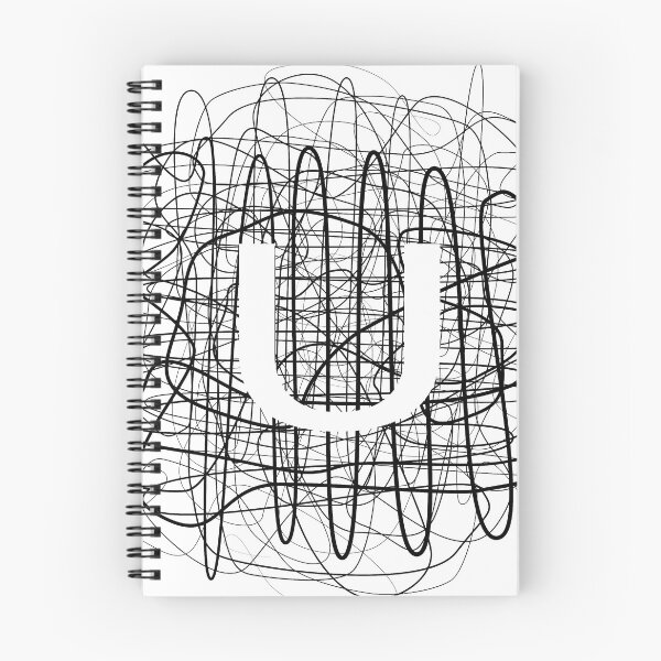 Item preview, U letter on abstract stripes background designed and sold by Peach-Bloom.