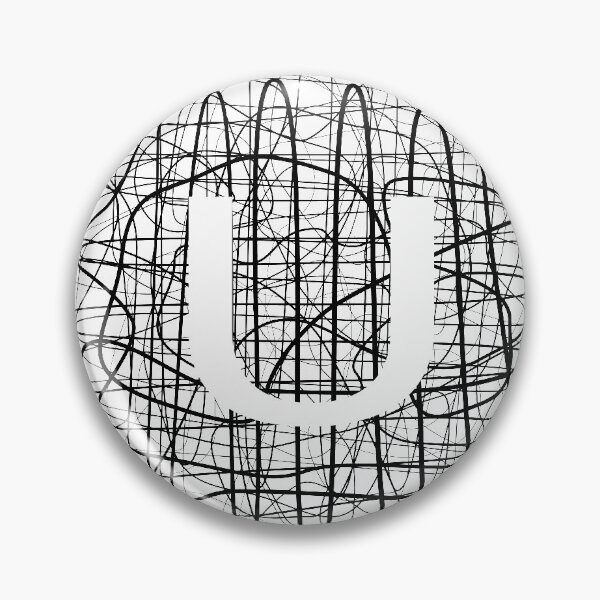 Item preview, U letter on abstract stripes background designed and sold by Peach-Bloom.