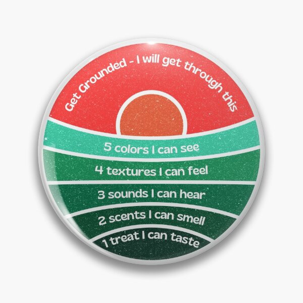 Item preview, Overwhelmed, stop and ground. Mindfulness using the five senses, grounding technique. You will get through this, you are worthy and deserving of care. designed and sold by Orianah.